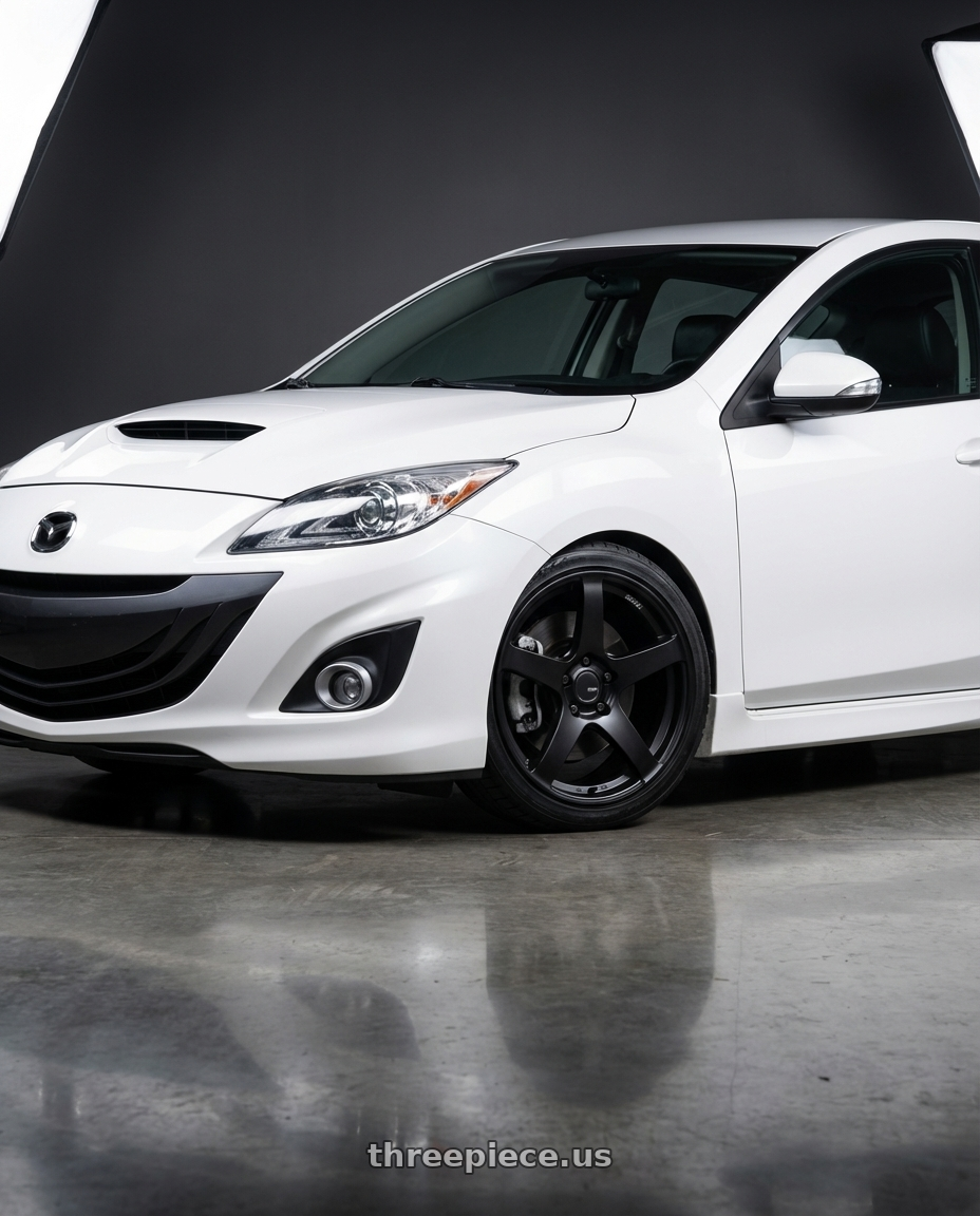 2012 Mazda Mazdaspeed3 with Ssr Gtv01 5x114.3 18x8+35  FLAT BLACK wheels