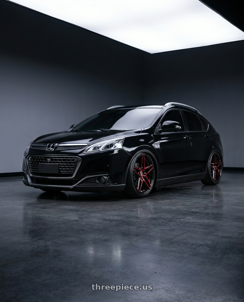 2025 Luxgen U6 Neo黑+特仕版(台灣保時捷) with Spec-1 SP-54 5x114.3/5x120 20x8.5 +38 Gloss Black & Red Machined wheels