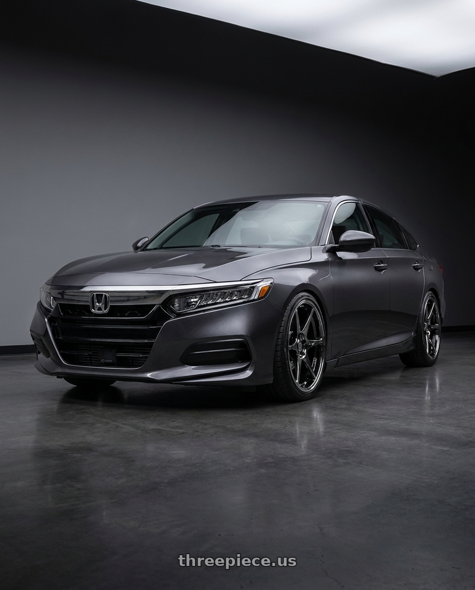 2019 honda accord lx with Stage Wheels Knight 5x114.3 18x9.5 +35 Black Chrome wheels