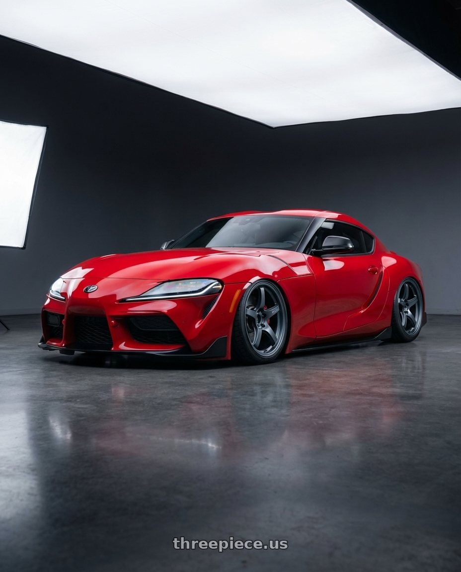 2023 Toyota GR Supra with Gram Lights 57CR 5x112 19x10.5+22 Gunblue II wheels