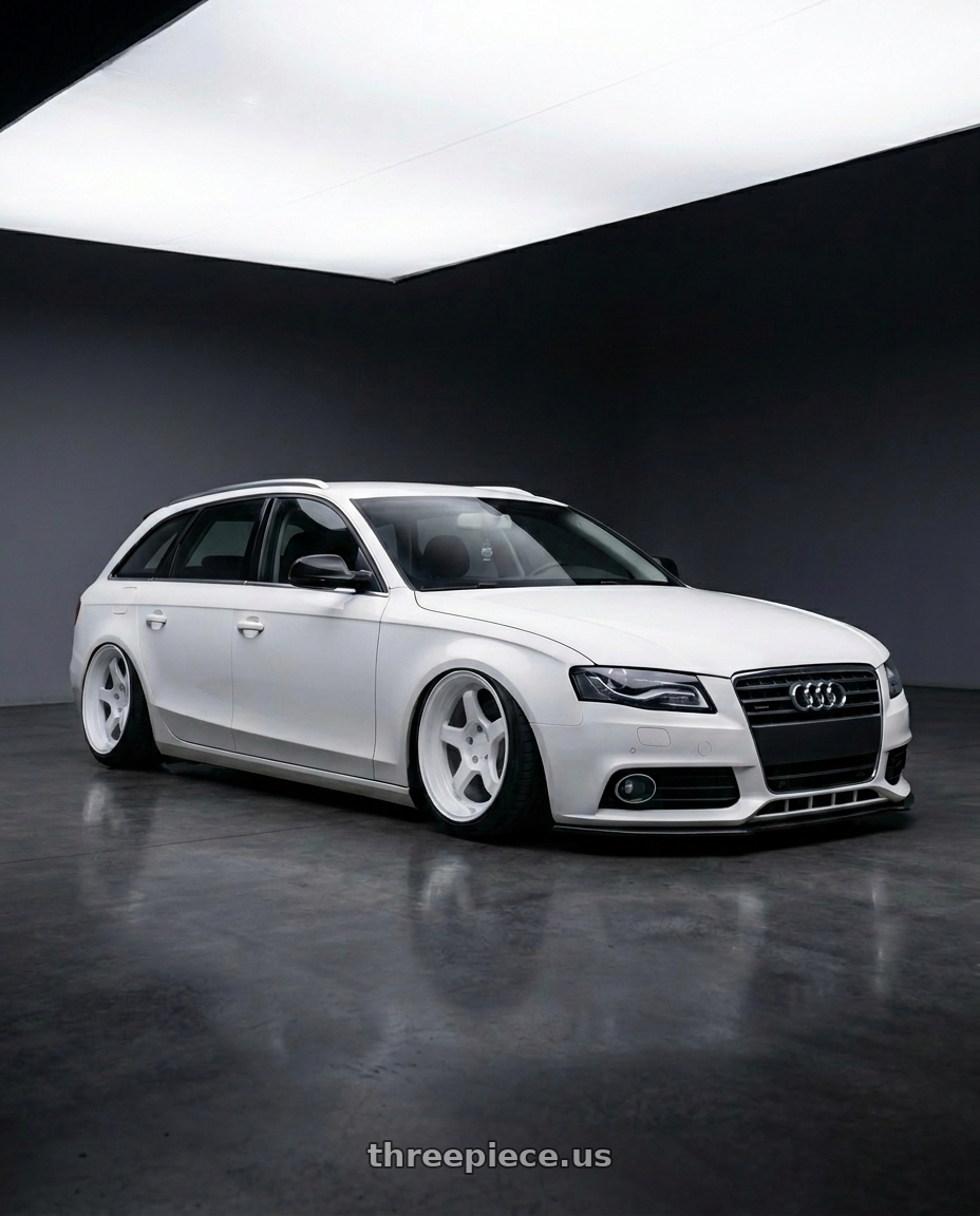 2011 Audi A4 with 9six9 SIX-1 Deep 4x100 15X8 +20 Competition White wheels
