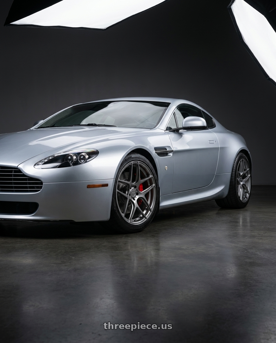 2011 Aston Martin V8 Vantage with MRR FS1 5x114.3 21x9  +35 Gloss Gun Metal wheels