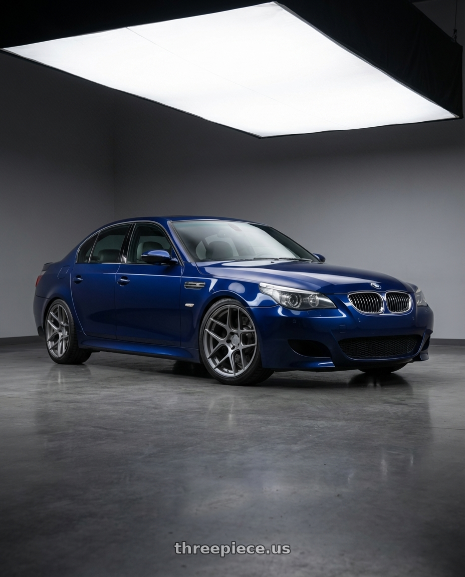 2010 BMW M5 E60 with Aodhan AFF2 5x120 19x8.5+35 Matte Gray wheels