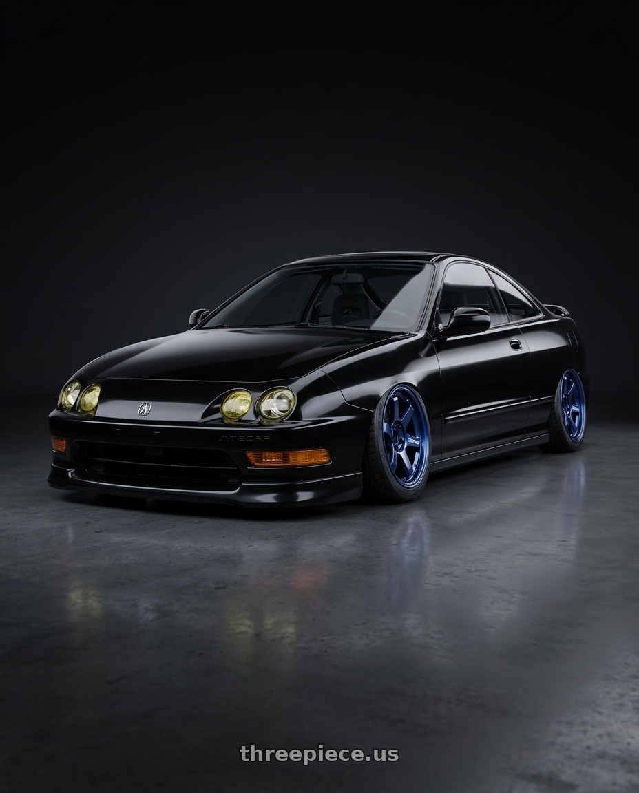 2000 Acura integra gsr with Volk Racing TE37 SONIC 4x100 16x7+35 Mag Blue wheels