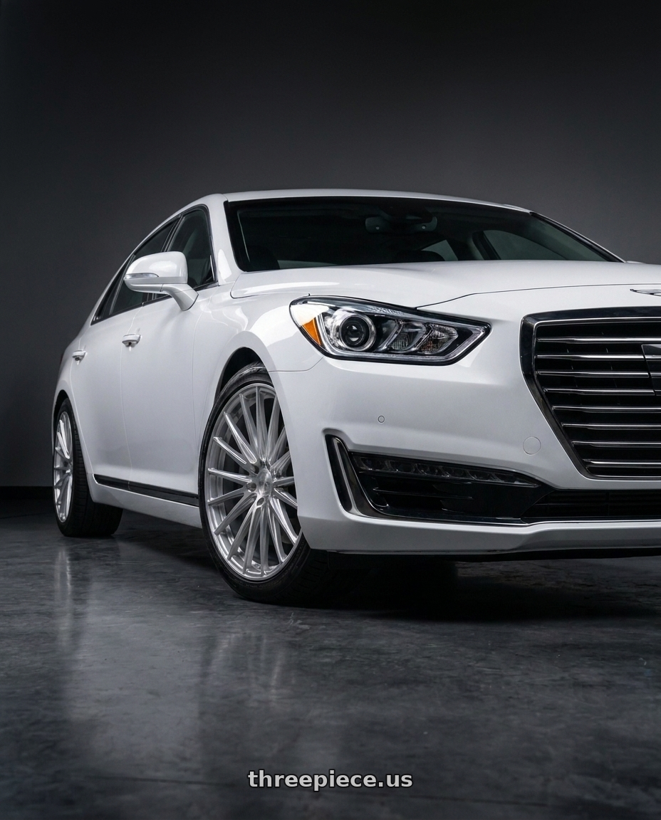 2018 genesis g90 ultimate with Axe CF2 5x114 20X8.5+40 SILVER wheels