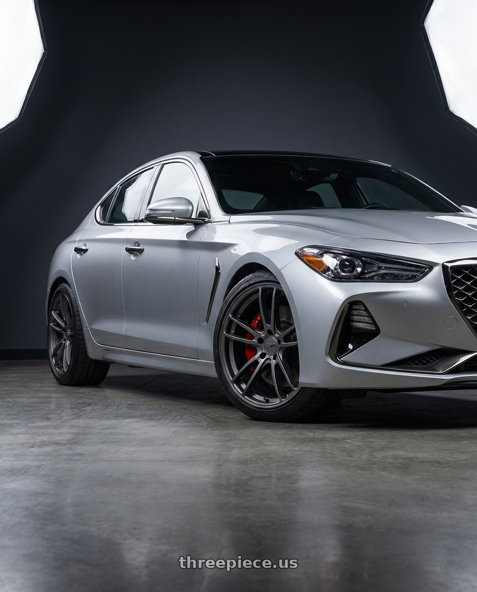 2021 Genesis G70 Sport with American Racing AR941 MACH FIVE 5X114.3 19X9 +30 GRAPHITE wheels