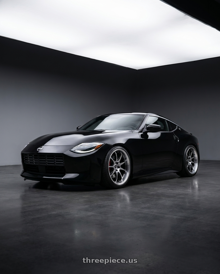 2025 Nissan Z with Work Emotion D9r 5x114.3 19x9.5 +30 Gt Silver Rim Cut wheels