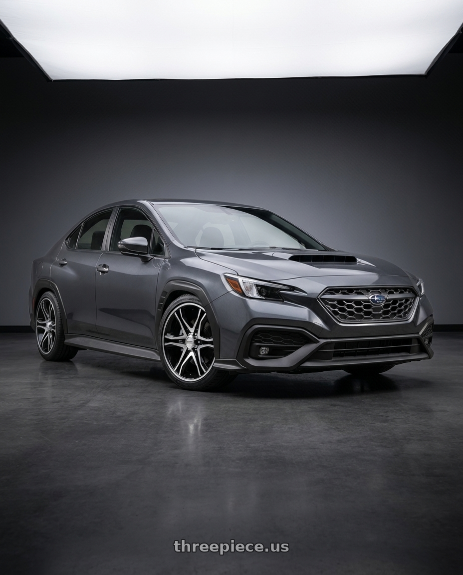 2022 Subaru WRX with American Racing AR893 MAINLINE 5x114.3 18x8.5 +30 GLOSS BLACK MACHINED wheels