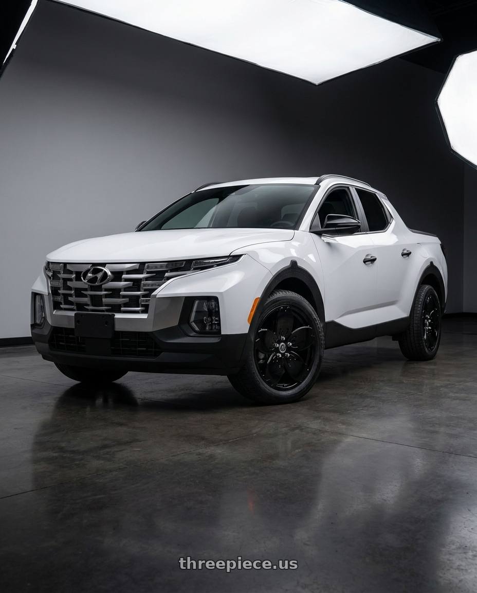 2024 Hyundai Santa Cruz XRT with Heritage Wheel Sakura MonoC 5x114.3 18x8.5 +35 Black wheels