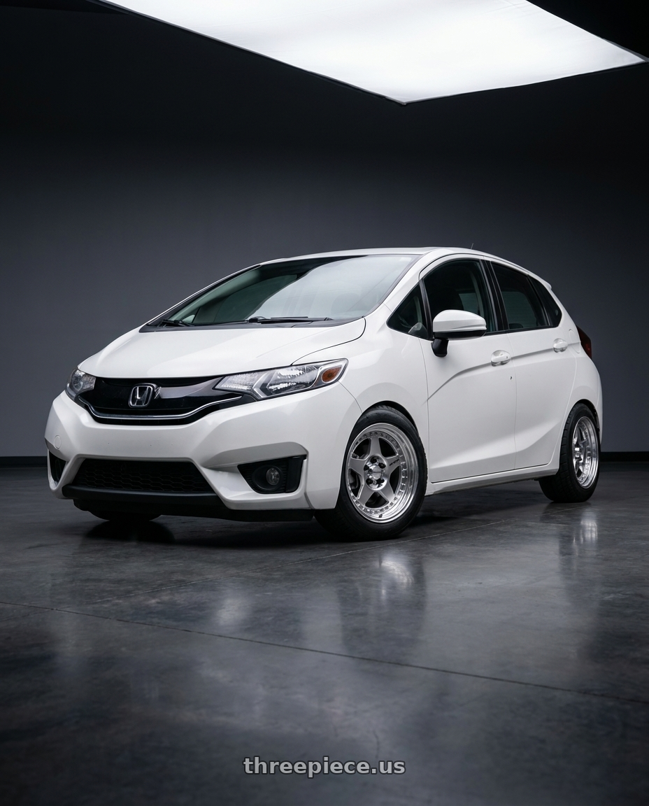 2016 Honda fit ex with Work Meister Cr01 4x100 15x6.5+1 O Disk Bright Buff Finish wheels