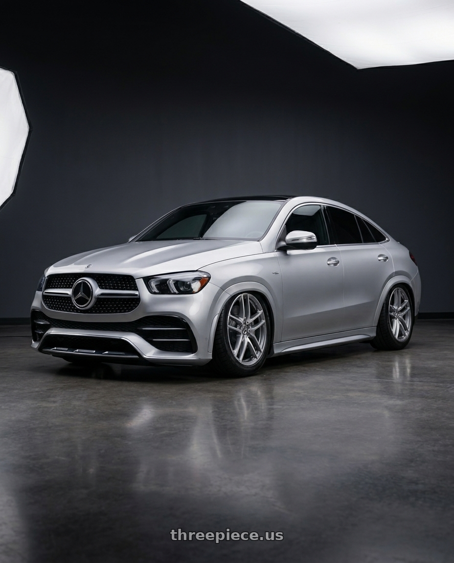2023 Gle 53 coupe with OE Performance 166 6x139.7 22x9 +31 Hyper Silver wheels