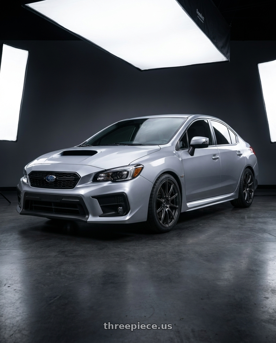 2018  SUBARU  WRX with Gram Lights 57Transcend 5x114.3 18x9.5+38 Face-2 Super Dark Gunmetal wheels