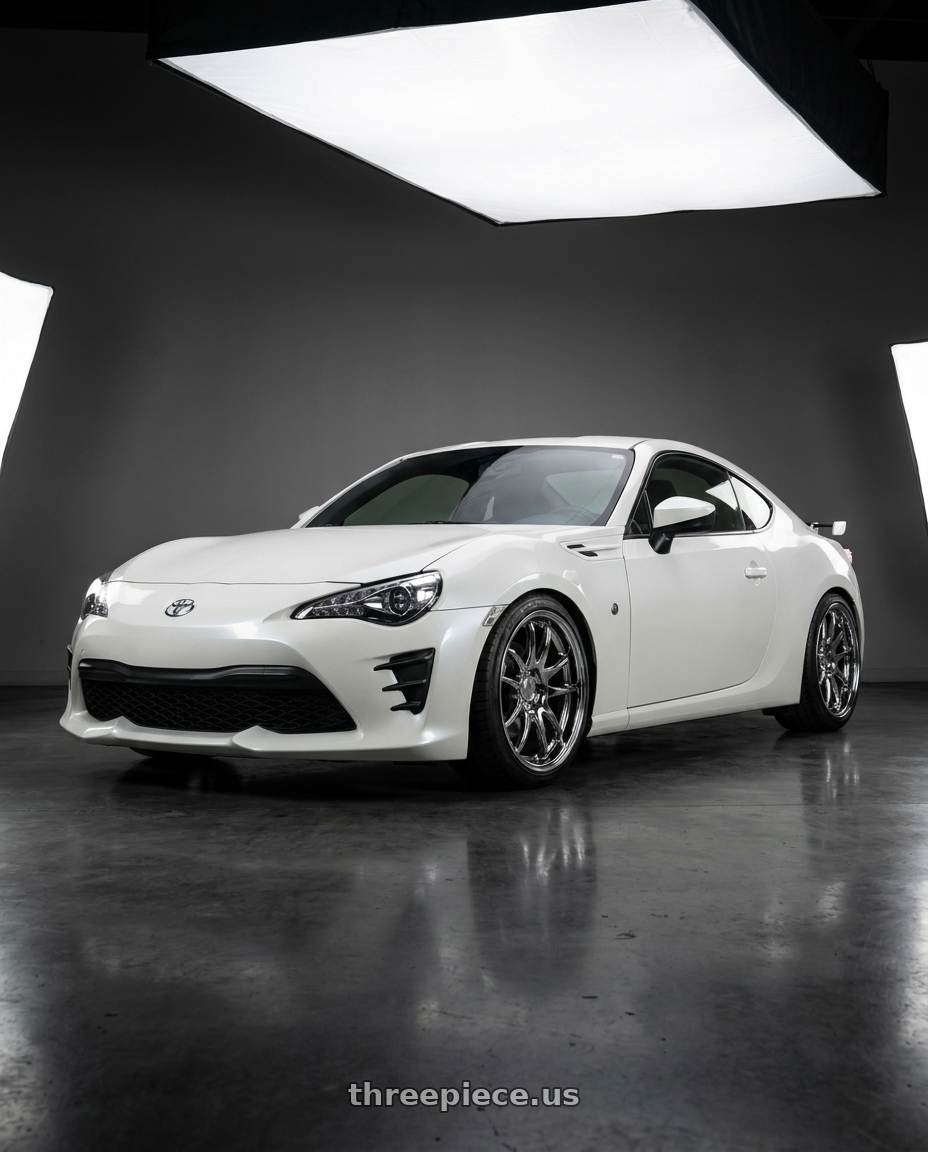 2017 Toyota 86 with Aodhan DS02 5x100 18x8.5 +35 Vacuum Chrome wheels