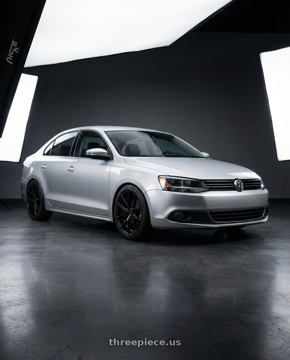 2016 Volkswagen Jetta GLI MK6 with Niche 1PC M117 MISANO 5X112 18X9.5 +48 MATTE BLACK wheels