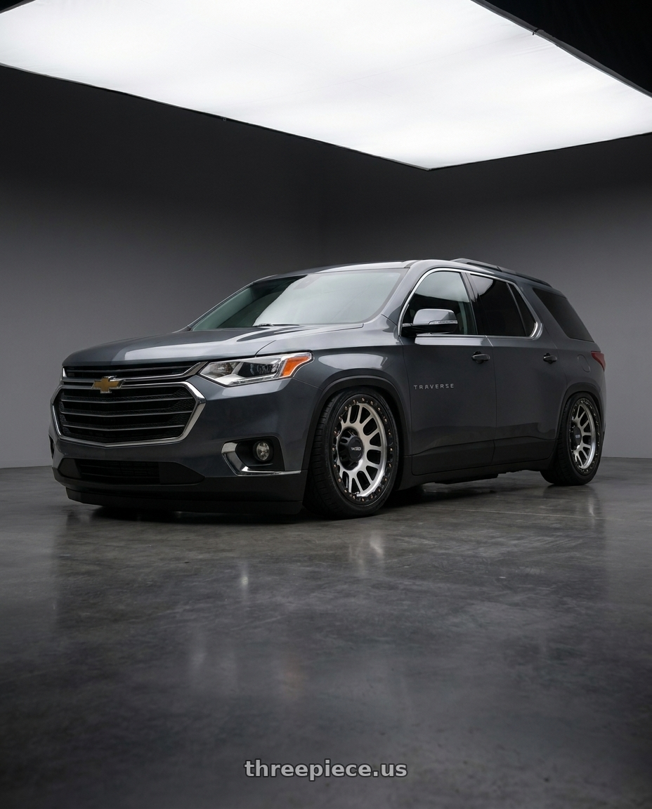 2020 Chevrolet traverse with Vision Off-Road 111 Nemesis 6x139.7 17x9-12 Matte Black Machined Face wheels