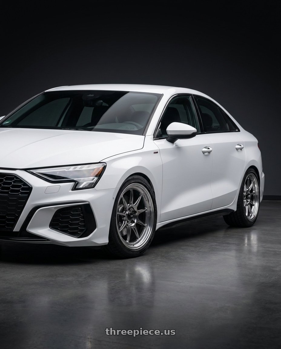 2024 Audi S3 8Y with Konig Countergram 5x112 19x8.5+43 Hyper Chrome / Machined Lip wheels