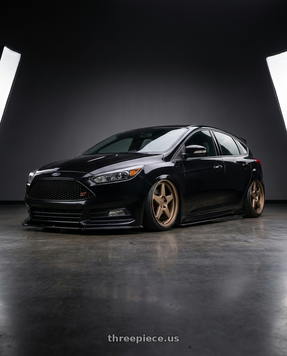 2017 Ford Focus St with KATANA RACING KR03 5x108 18x8 +40 Matte Bronze wheels