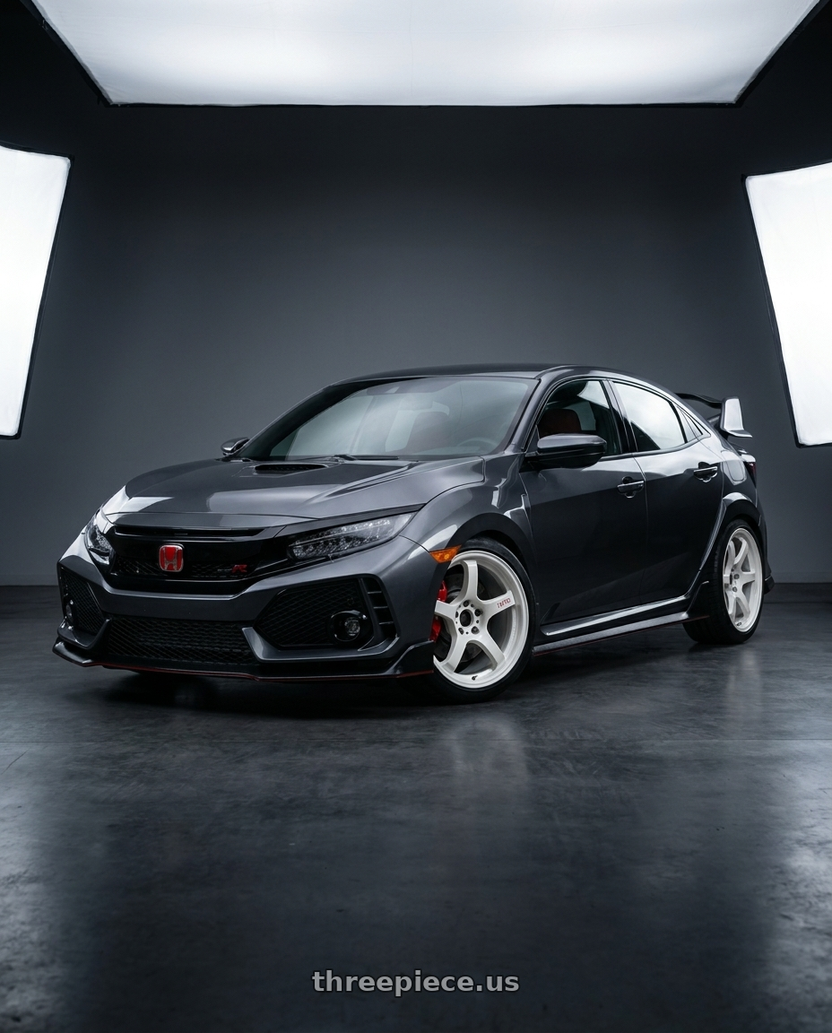 2019 honda civic type r with Gram Lights 57DR 5x120 18x9.5+38 Ceramic Pearl wheels