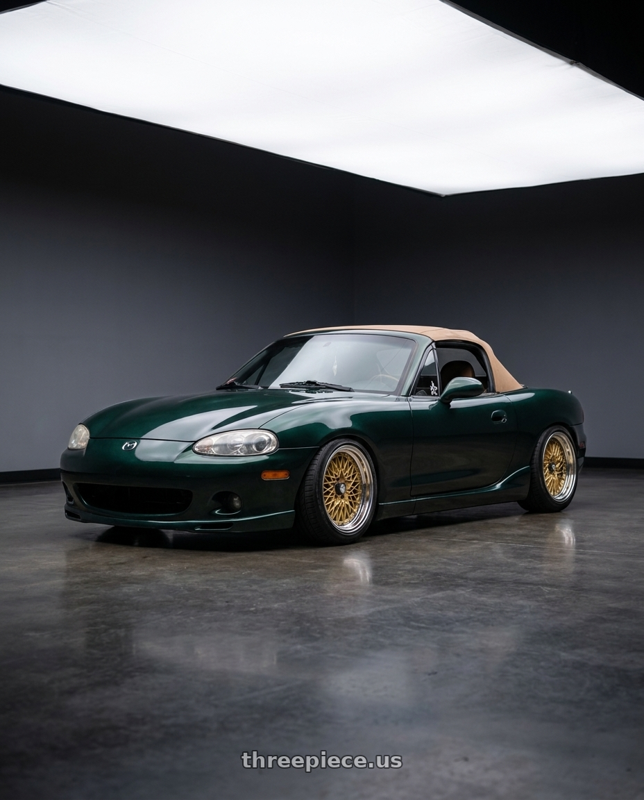 2000 Mazda Miata with SSR Formula MESH 4X100 16X9+26 SL Disk Fm Gold wheels