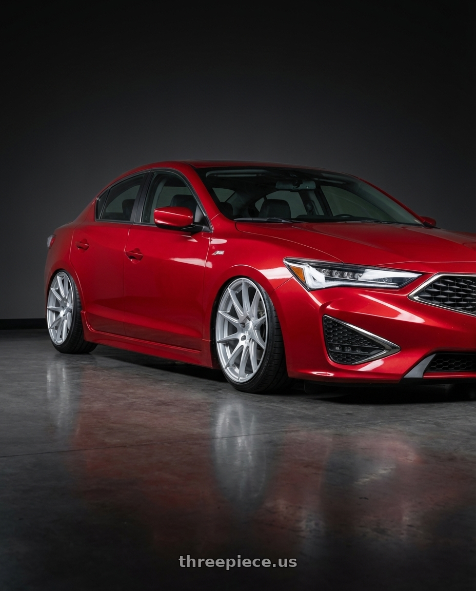 2012 Acura ILX with Aodhan AH09 5x114.3 18x8.5 +35 Gloss Silver Machined Face wheels