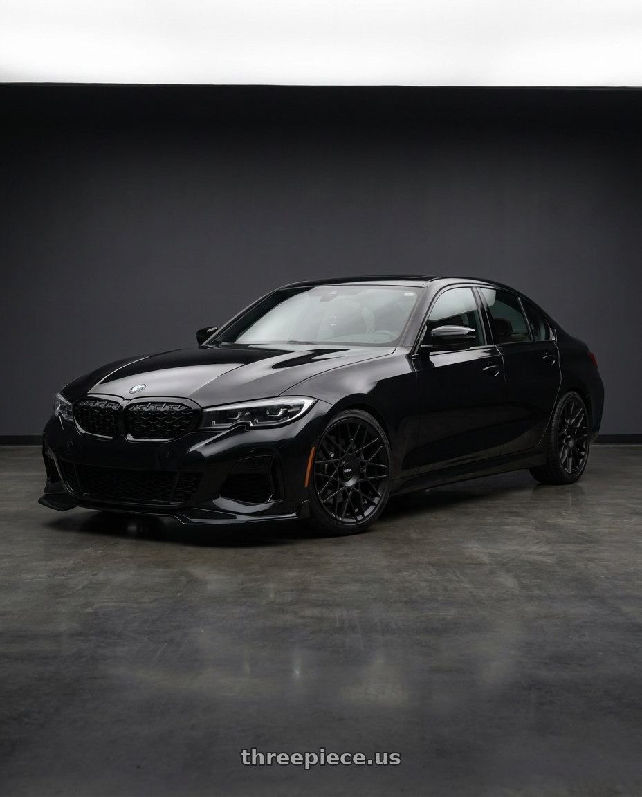 2021 BMW M340i with Rotiform 1PC R165 BLQ-C 5X112 19X8.5 +45 MATTE BLACK wheels