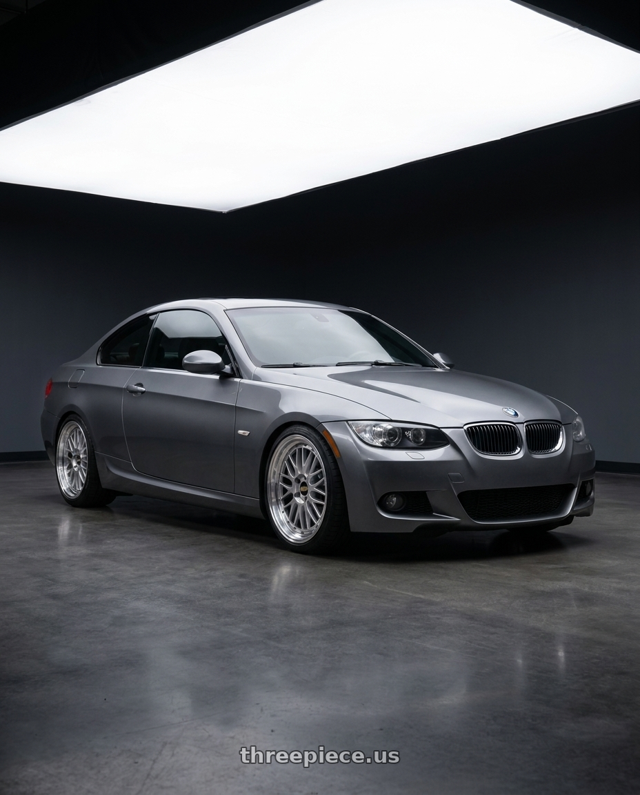 2009 e92 335i m sport highline coupe, space grey with BBS LM 5x120 19x9.5+35 Diamond Silver wheels