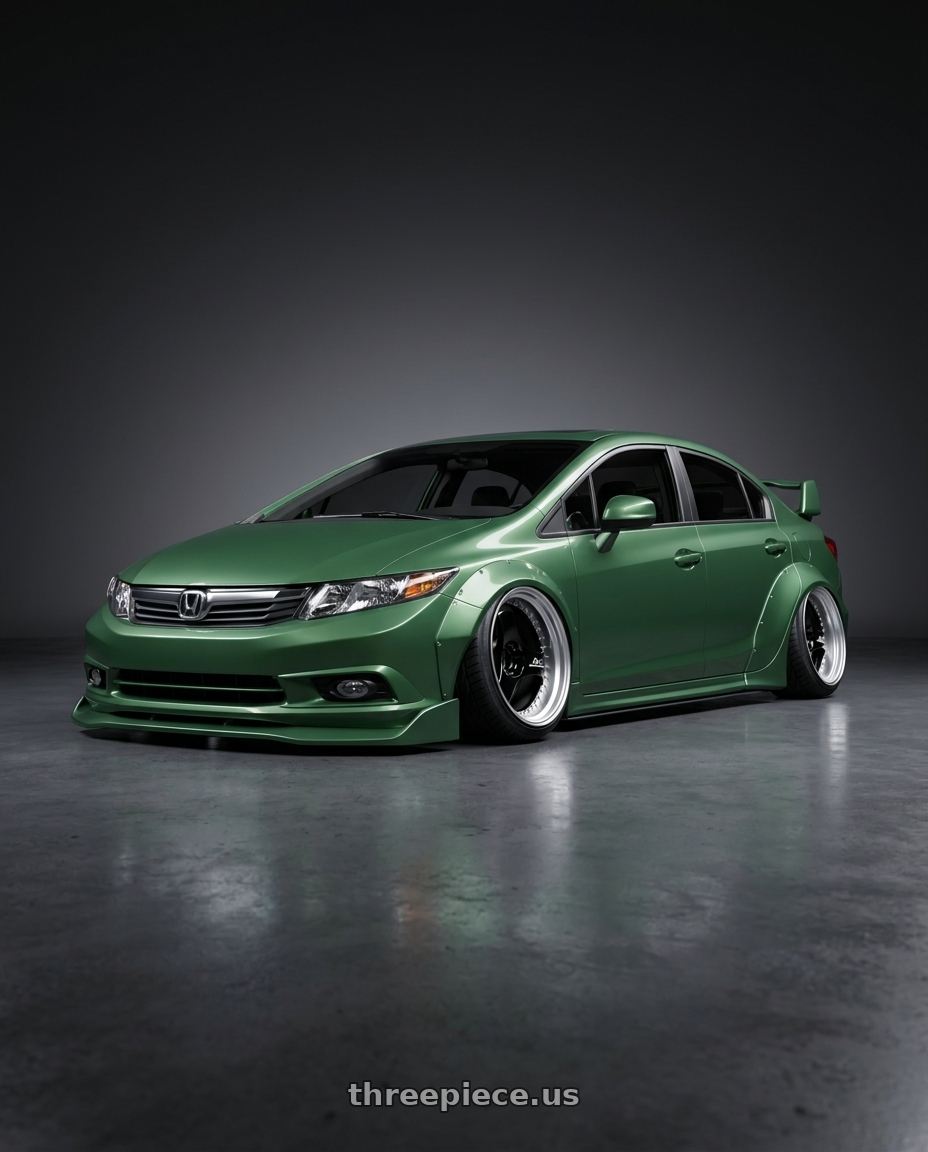 2012 honda civic lx green  with Advan Racing ONI2 PROGRESSIVE 5x114.3 20x9.0 +39 MACHINING & RACING GLOSS BLACK wheels