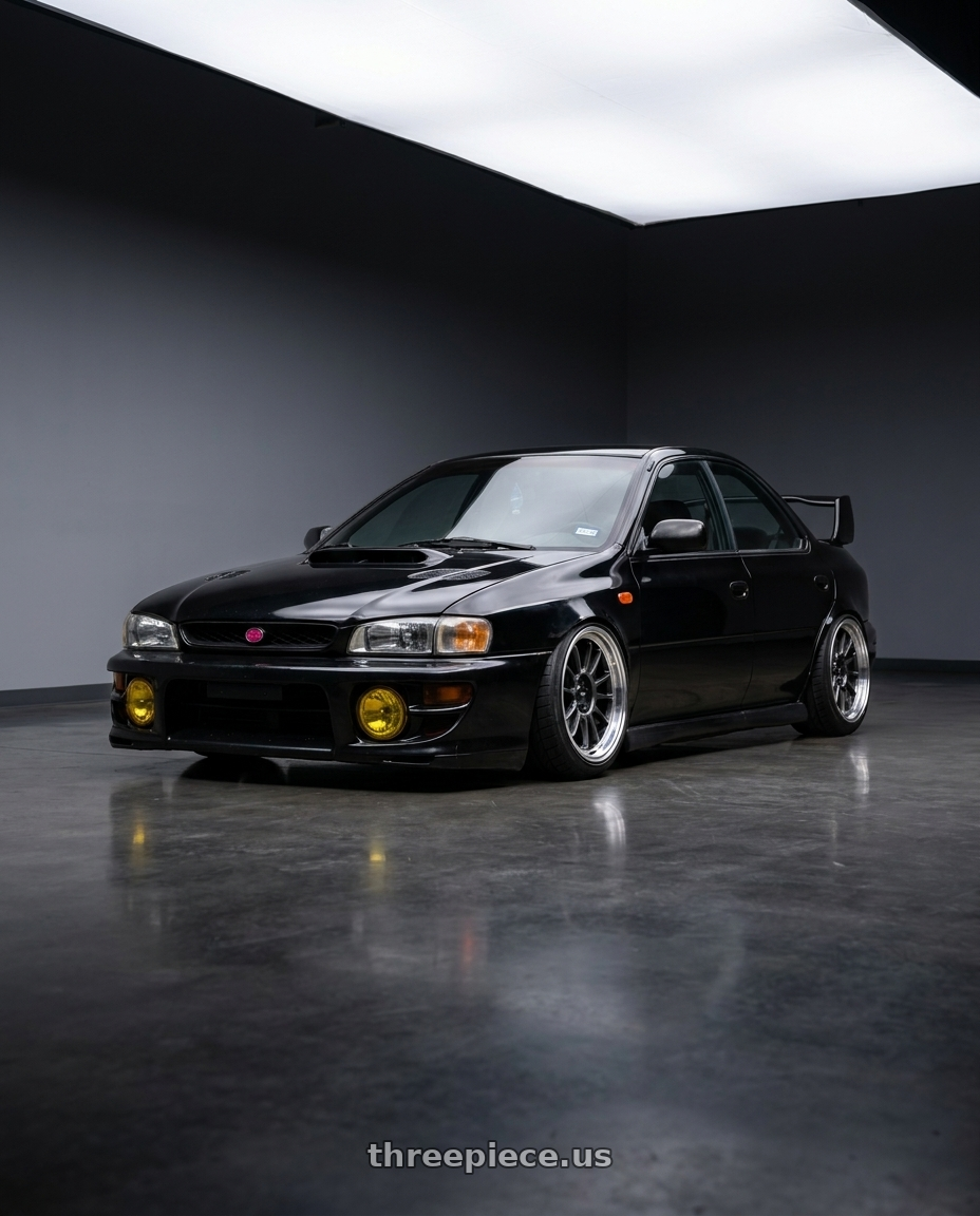 1998 Subaru Impreza GC8 with Konig Hypergram 5x100 17x9+40 Metallic Carbon w/ Machined Lip wheels