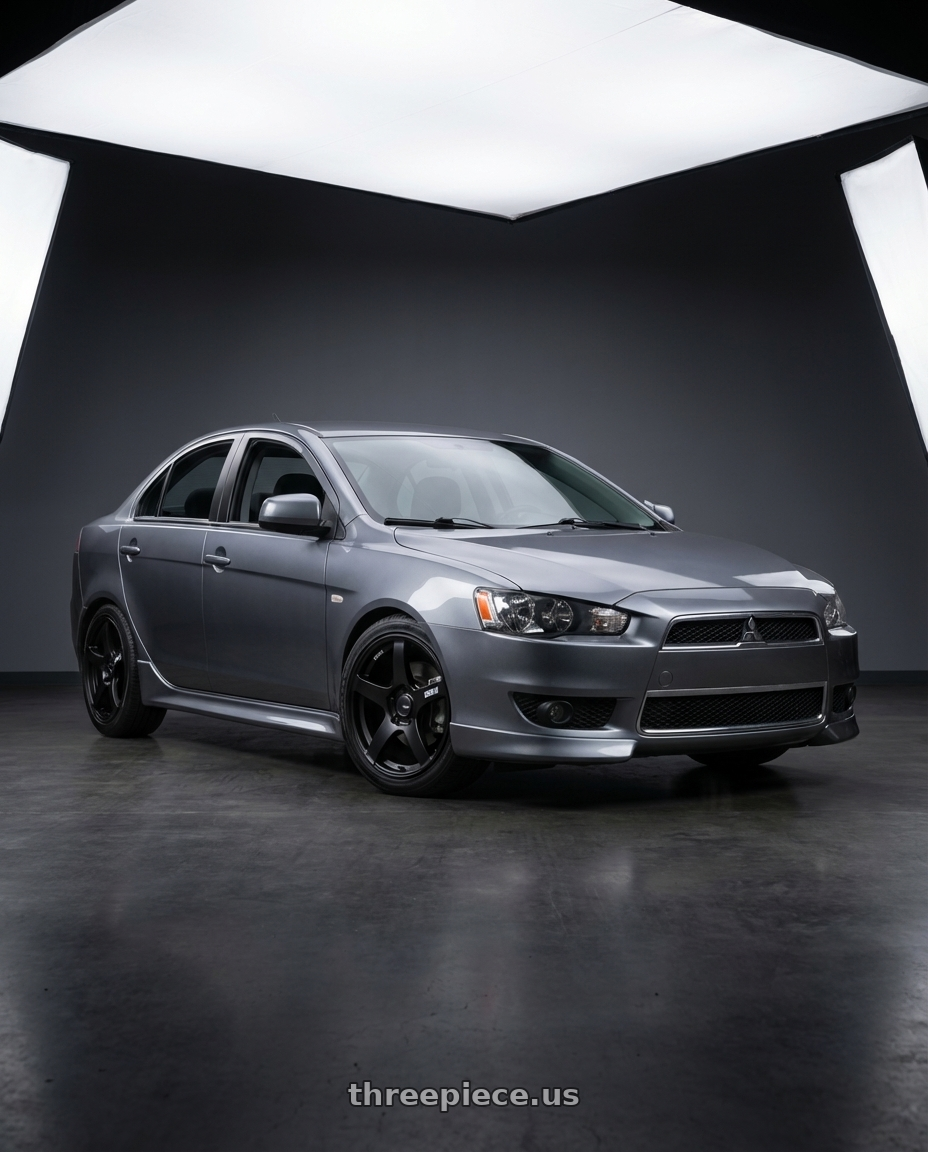 2014 Mitsubishi Lancer Ralliart with Ssr Gtv01 5x114.3 18x8+35  FLAT BLACK wheels