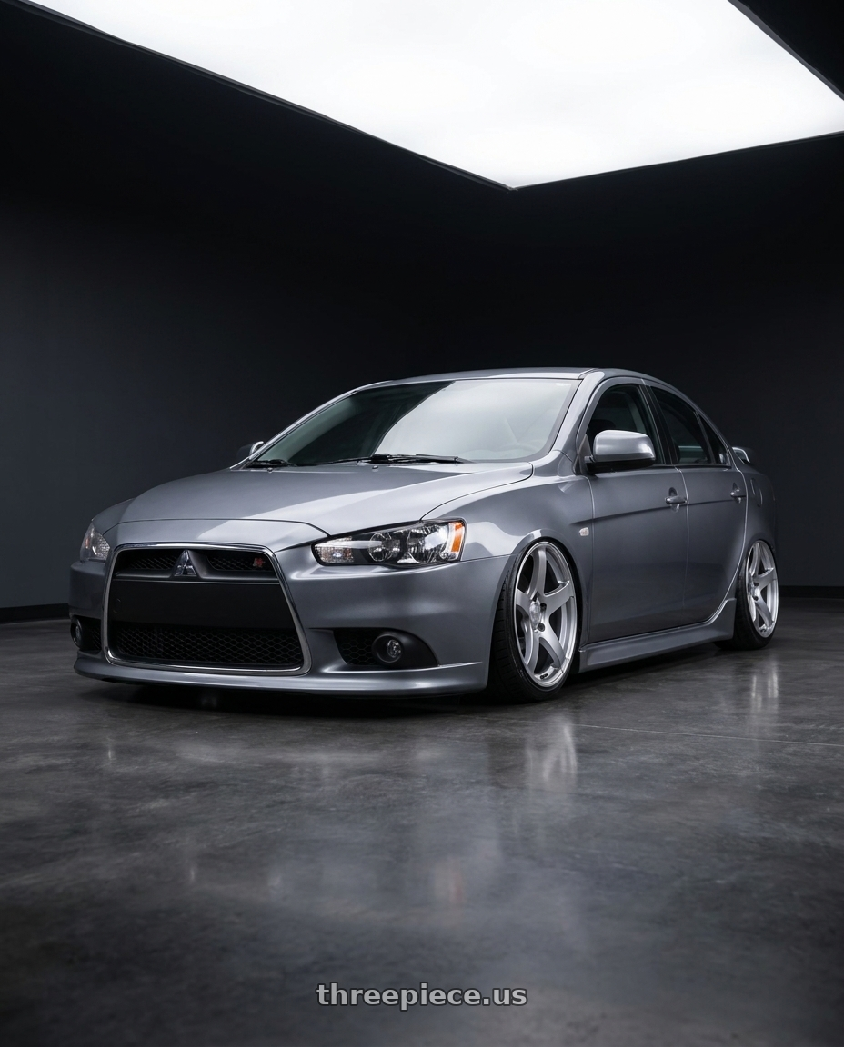 2014 Mitsubishi Lancer Ralliart with Ssr Gtv01 5x114.3 18x9+35  GLARE SILVER wheels