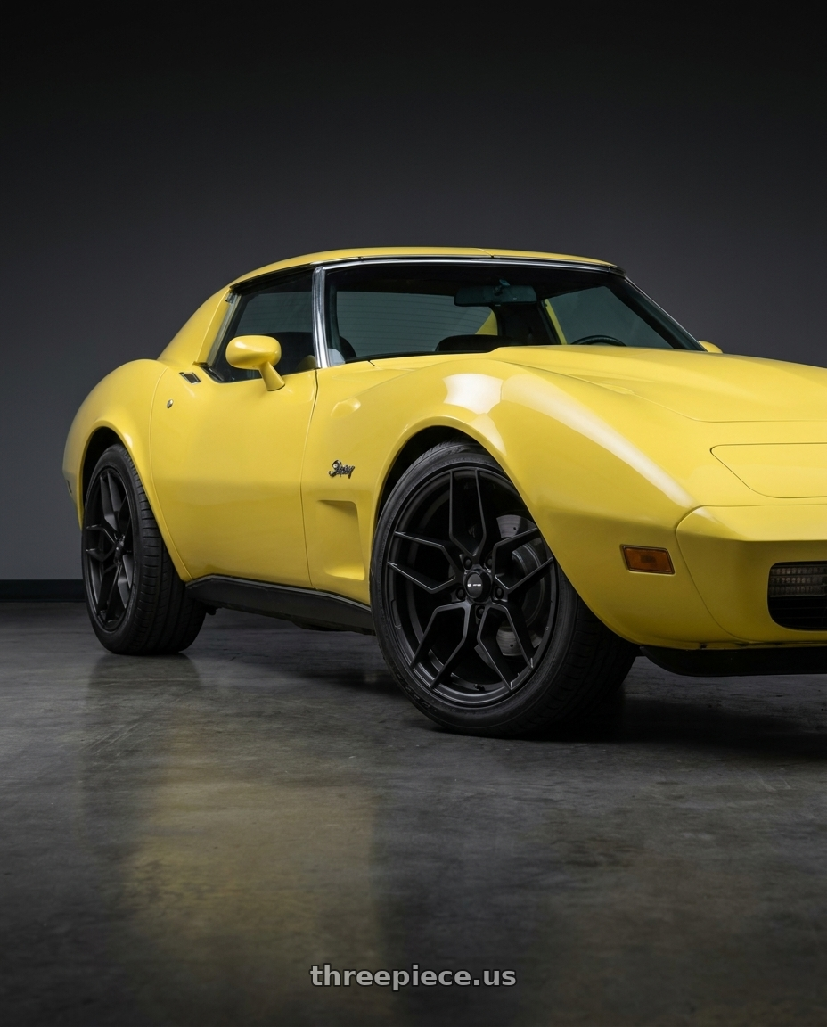 1977 Chevrolet Corvette L48 with Vors LP1 5x115 18x8.5  +35 All Matte Black wheels
