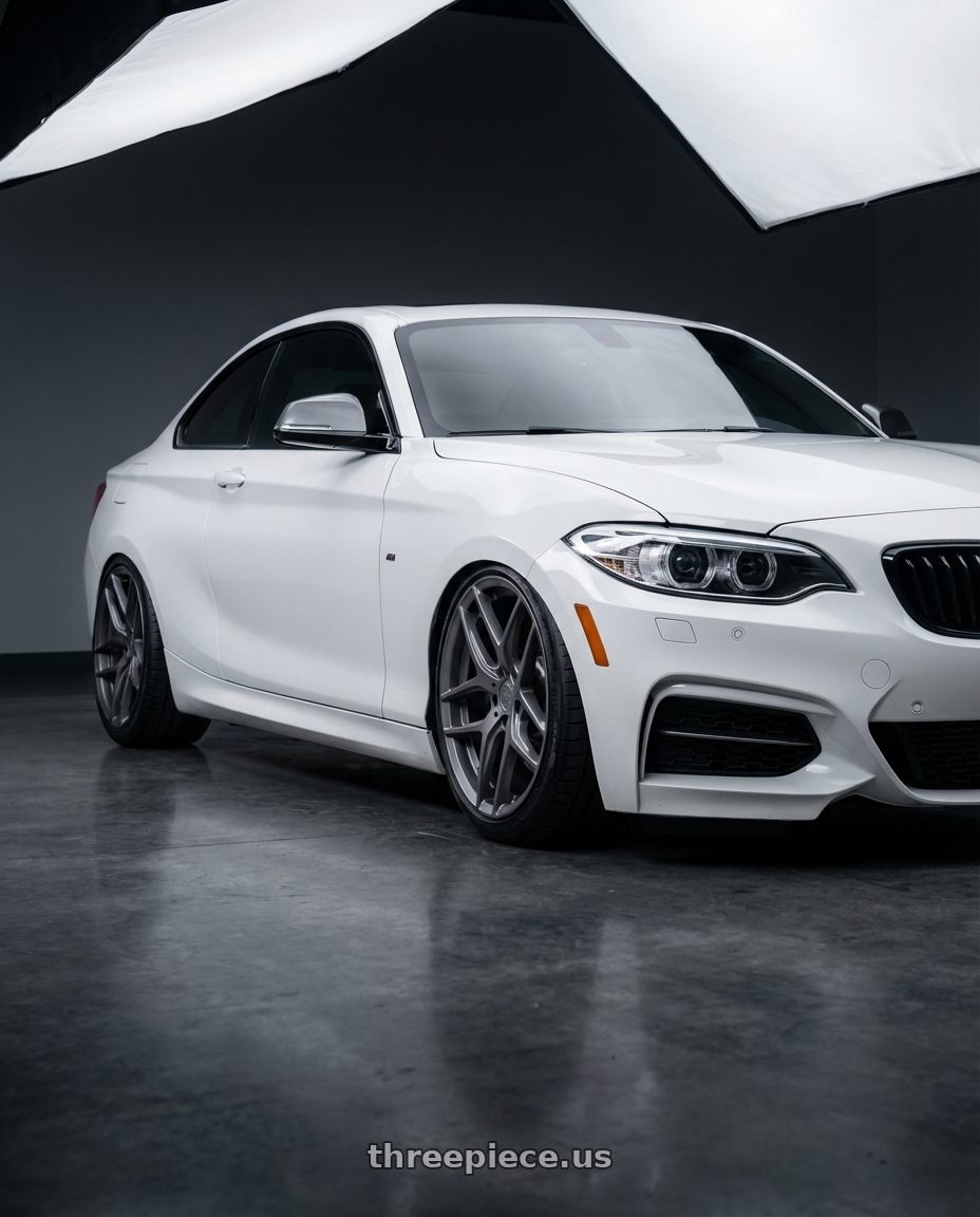 2018 BMW 2 Series F22 with Aodhan AFF2 5x120 19x8.5+35 Matte Gray wheels