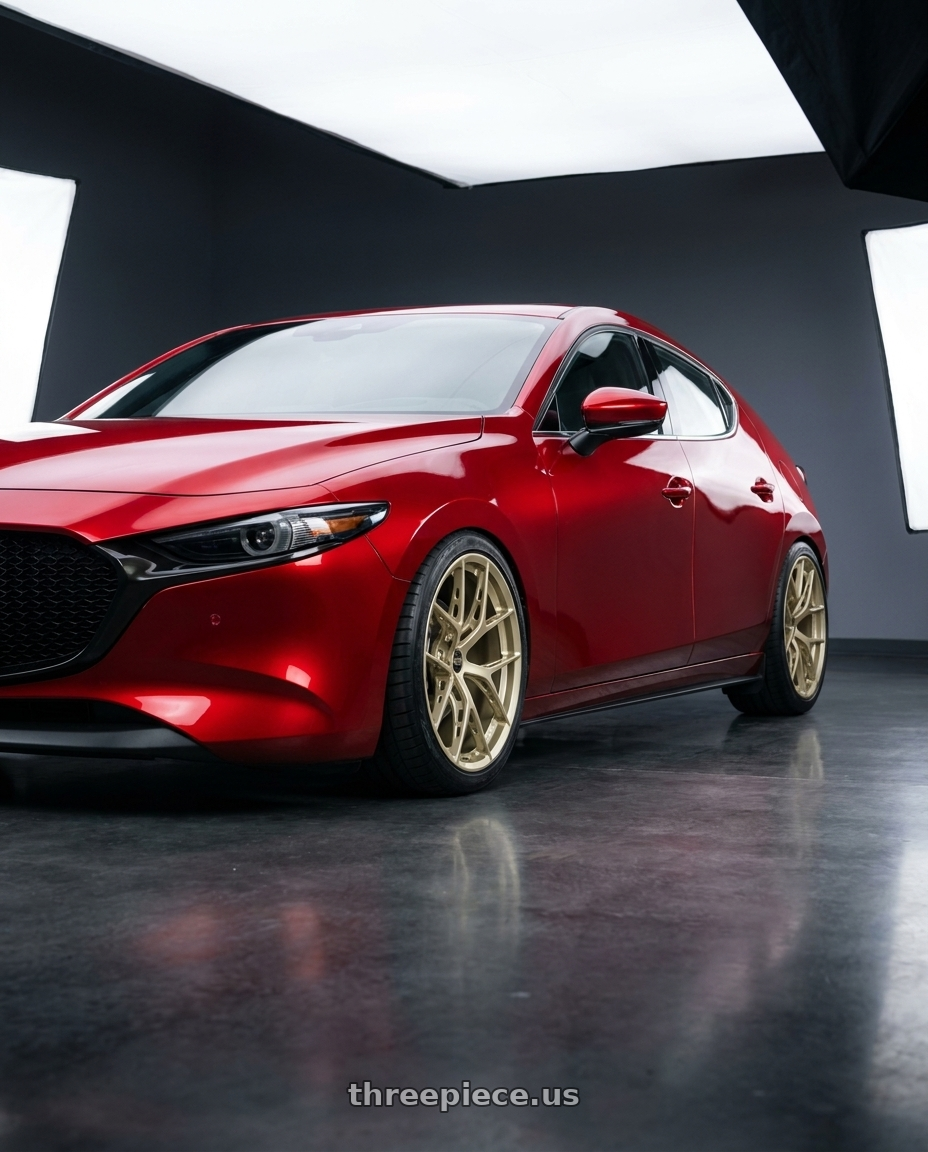 2024 Mazda 3 with BBS FI-R Evo 5x112 20x10.5+15 White Gold wheels