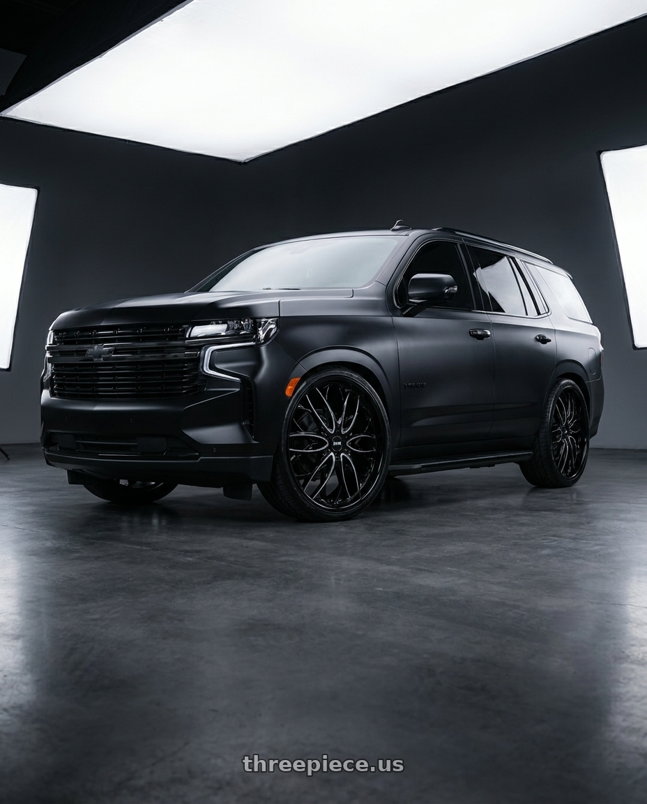 2022 Chevrolet Tahoe RST 6.2 cammed Satin black  with DUB 1PC S263 OG 6X139.7 26X10 +25 GLOSS BLACK MILLED wheels