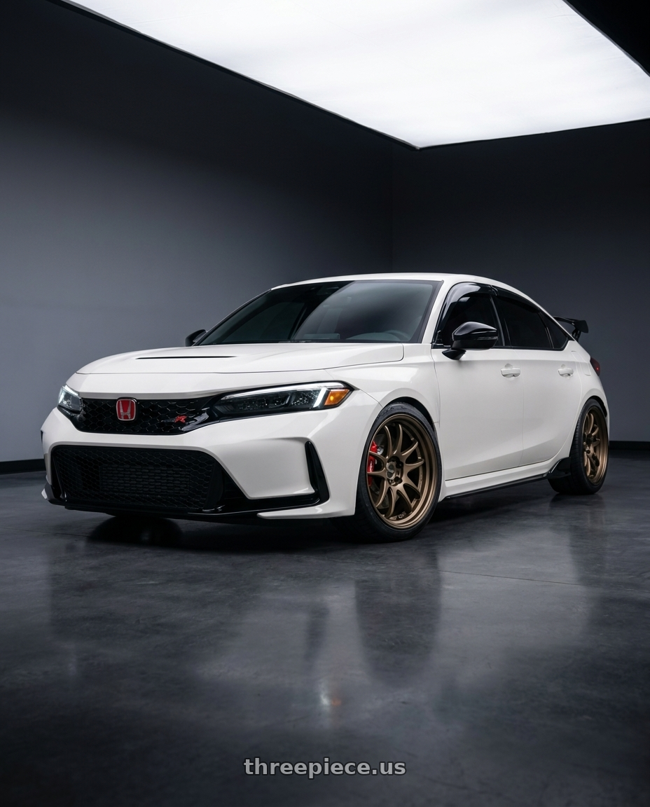2025 civic type r with Work Cr 2P 5x120 19x9.5 +38 Matte Bronze wheels