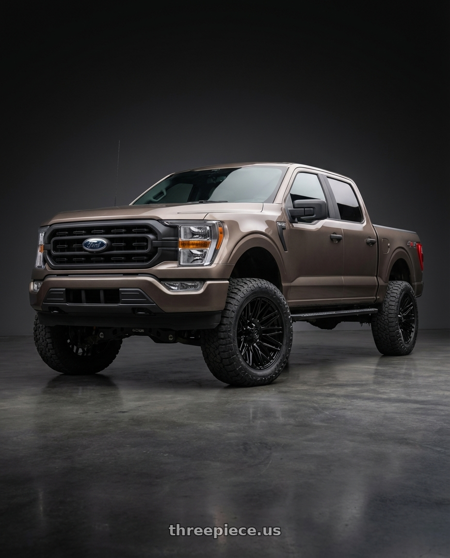 2013 Ford F-150 with Gear Off Road 770B 6X135/6x139.7 22x10 -19 Gloss Black wheels