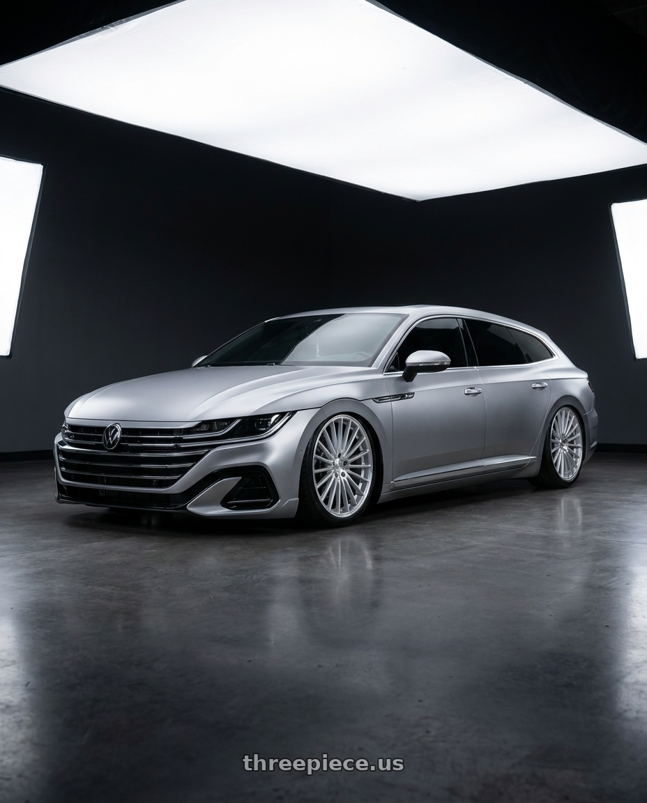 2023 Arteon shooting break with DOLCE PERFORMANCE GHOST 5x114.3 20x8.5 +38 Gloss Silver Machined Face wheels