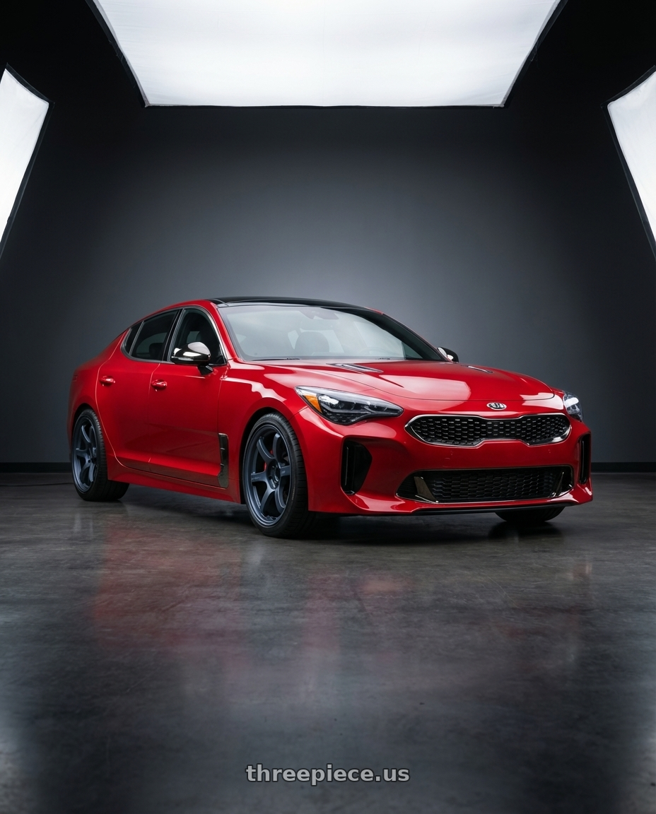 2022 Kia Stinger GT with Gram Lights 57DR 5x114.3 19x9.5 +45 GUNBLUE 2 wheels