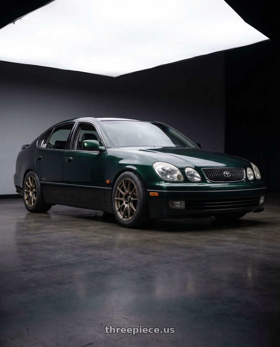1998 toyota aristo with WedsSport SA-99R 5x114.3 18x9.5+38 Face R / EJ-Bronze wheels
