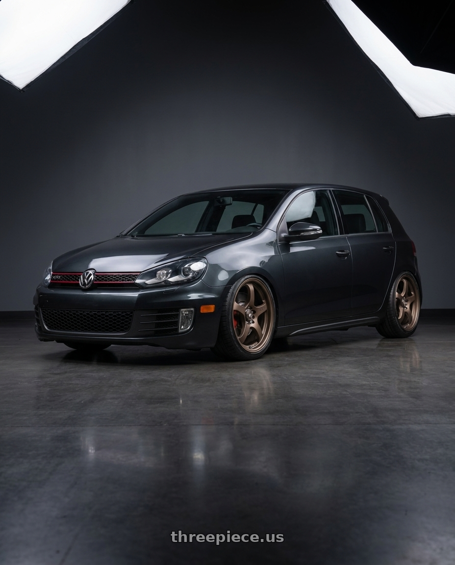 2013 volkswagen gti with Motegi MR131 5X114.3 18X9 +35 MATTE BRONZE wheels