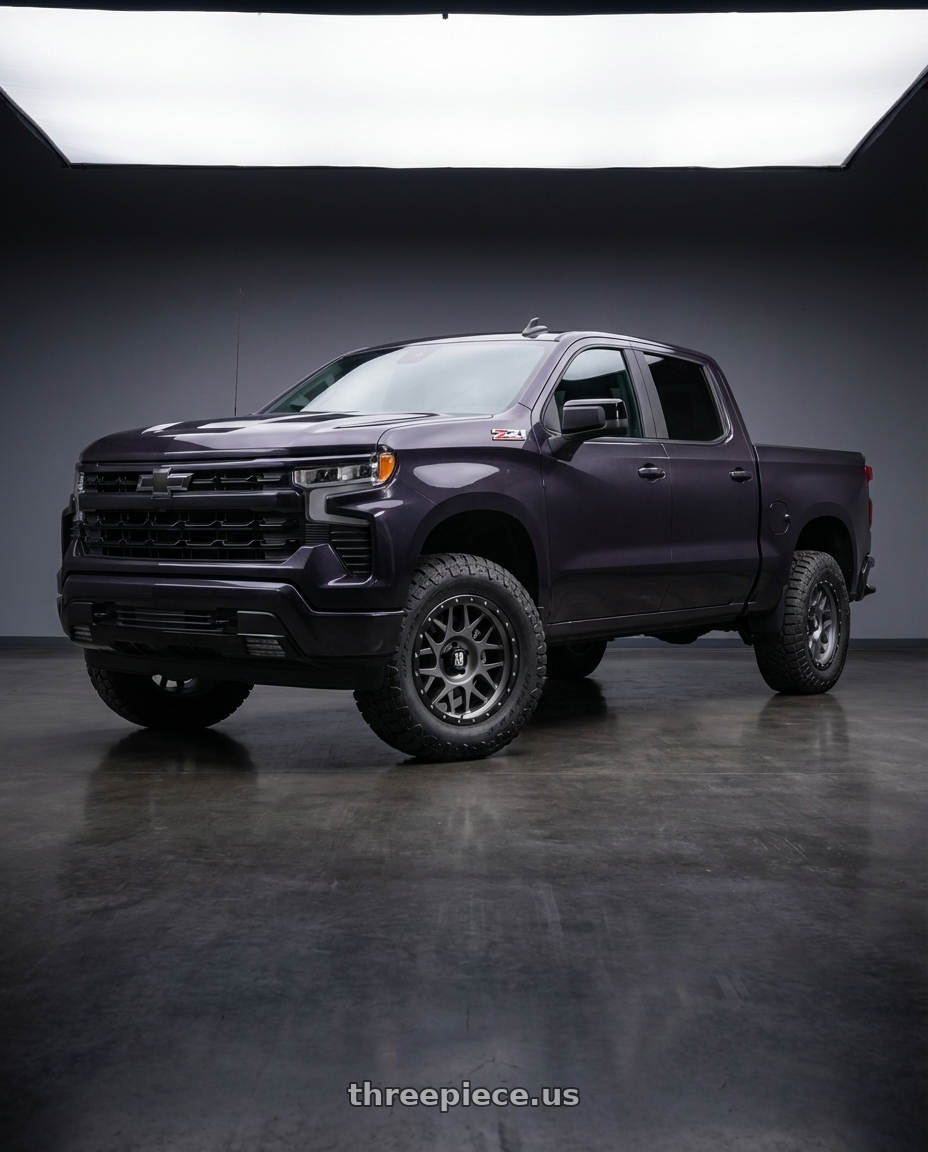 2023 Chevrolet Silverado 1500 with XD XD127 BULLY 6X139.7 20X9 +18 MATTE GRAY BLACK RING wheels