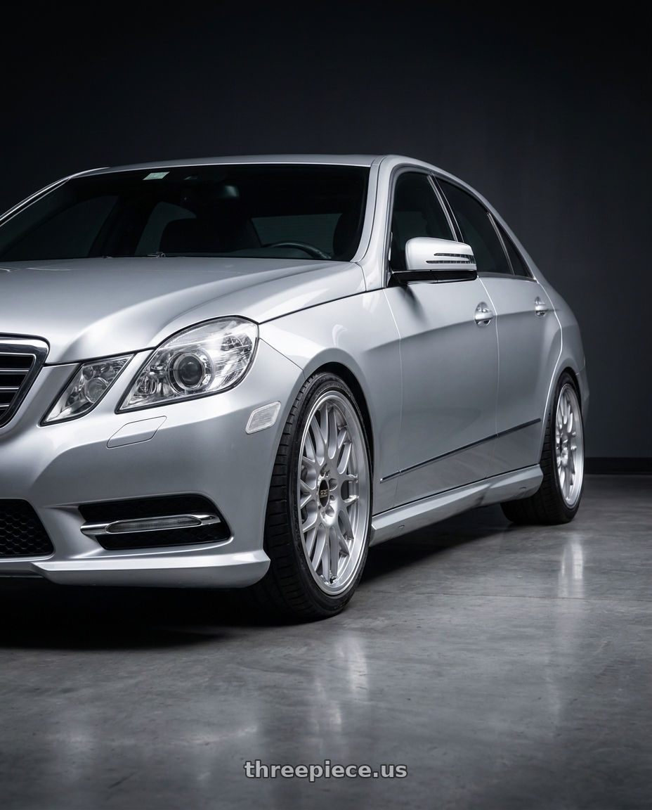 2012 Mercedes E550 with BBS RG-R 5x120 19x9.5+35 Diamond Silver wheels