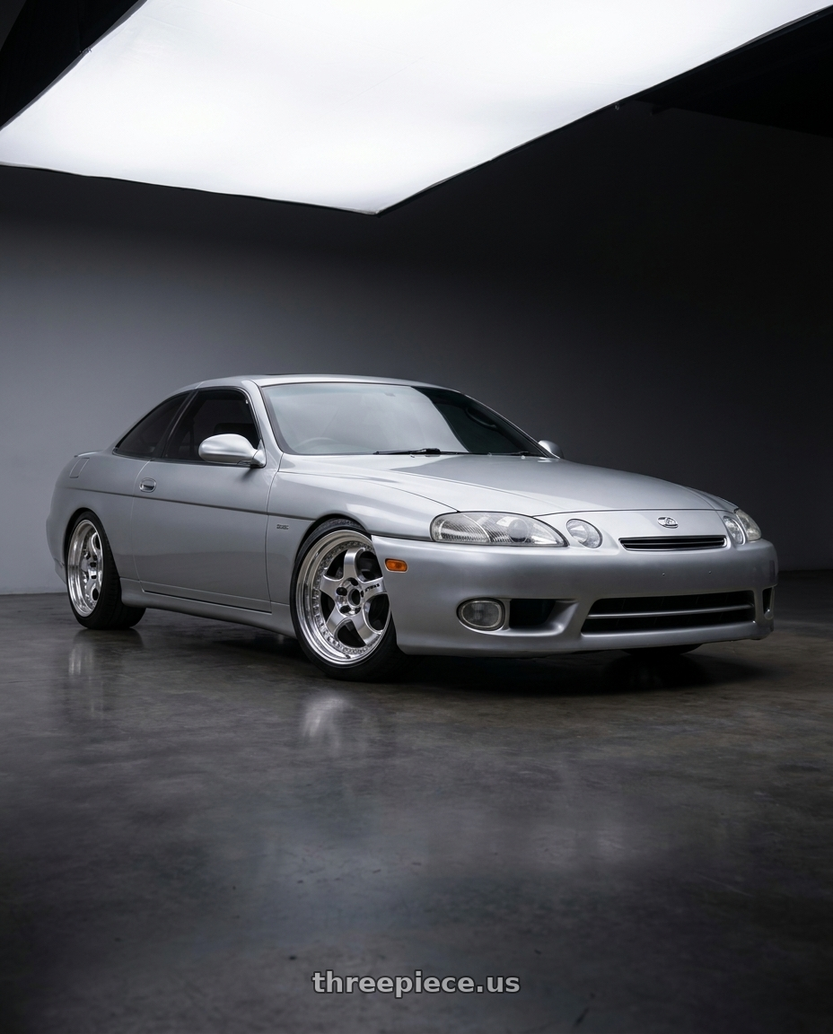 2000 Lexus SC300 with Work Meister S1 3P 5x114.3 18x9.5+37 R Disk Bright Buff Finish wheels