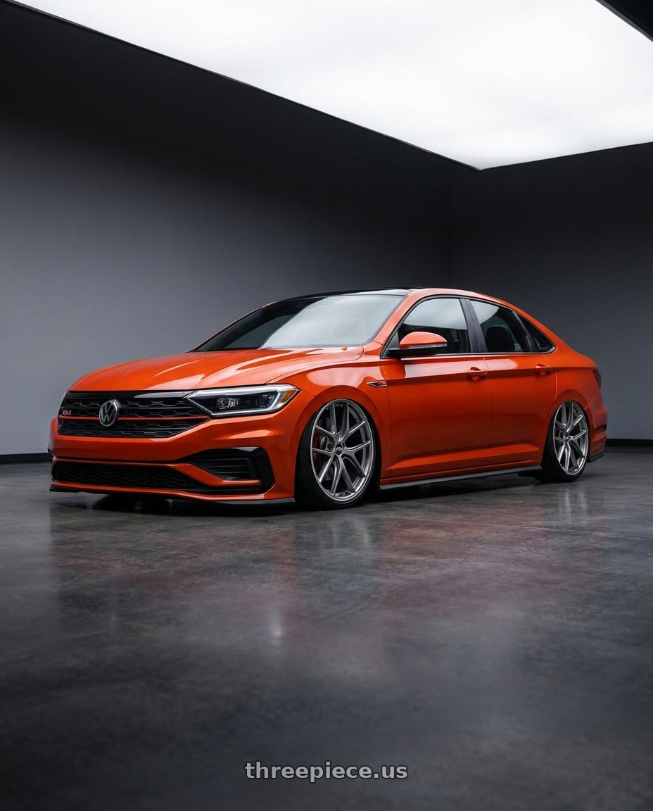 2023 Volkswagen Jetta GLI MK7 with BBS CI-R 5x112 19x8 +44 Platinum Silver Polished Rim Protector wheels
