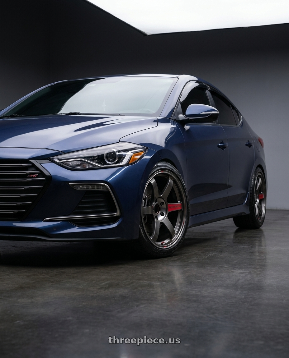 2018 Hyundai elantra sport dark with Volk Racing TE37 Saga SL 5x114.3 17x8.0+37 Pressed Graphite wheels