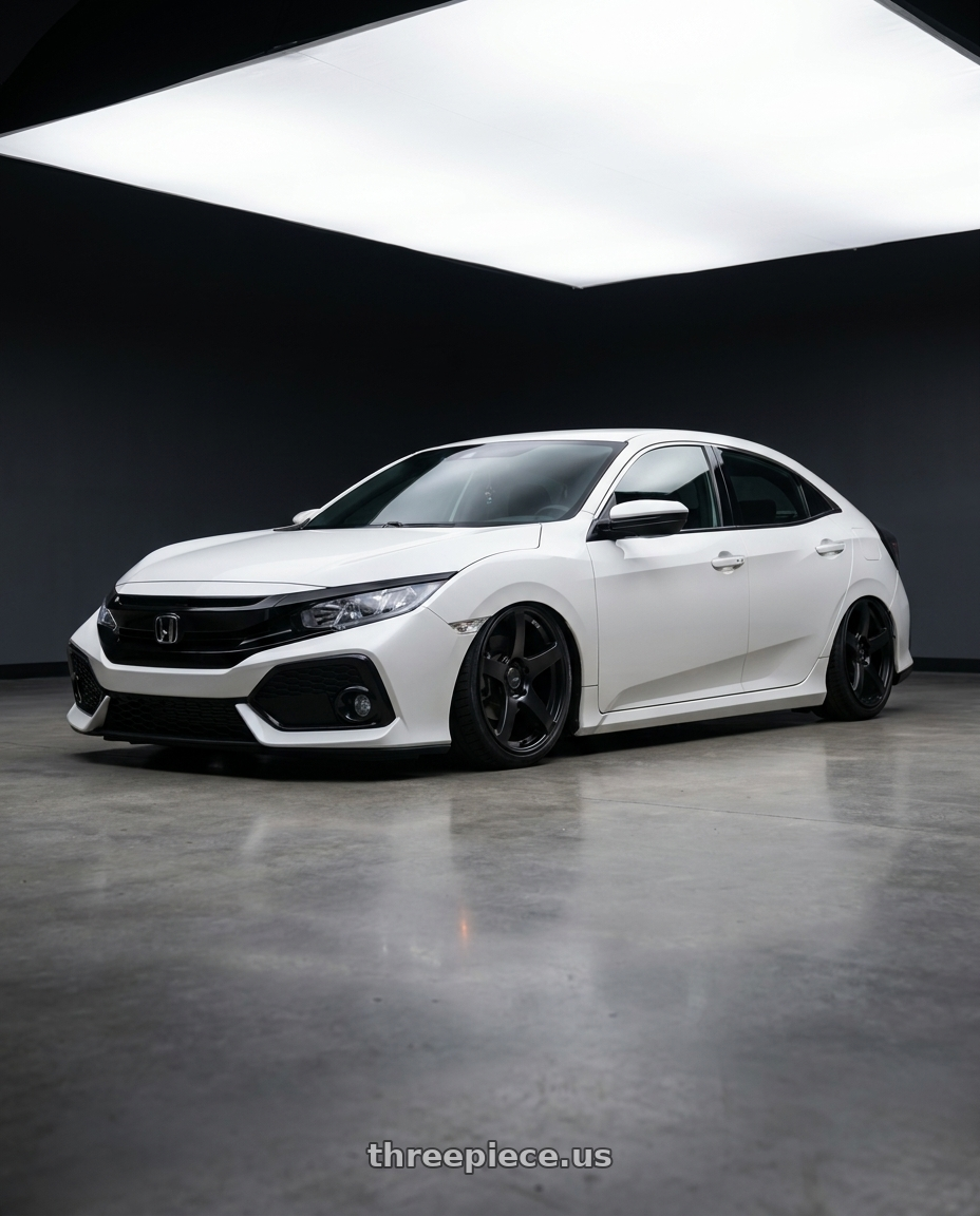 2019 Honda Civic with Ssr Gtv01 5x114.3 19x8.5+38  FLAT BLACK wheels