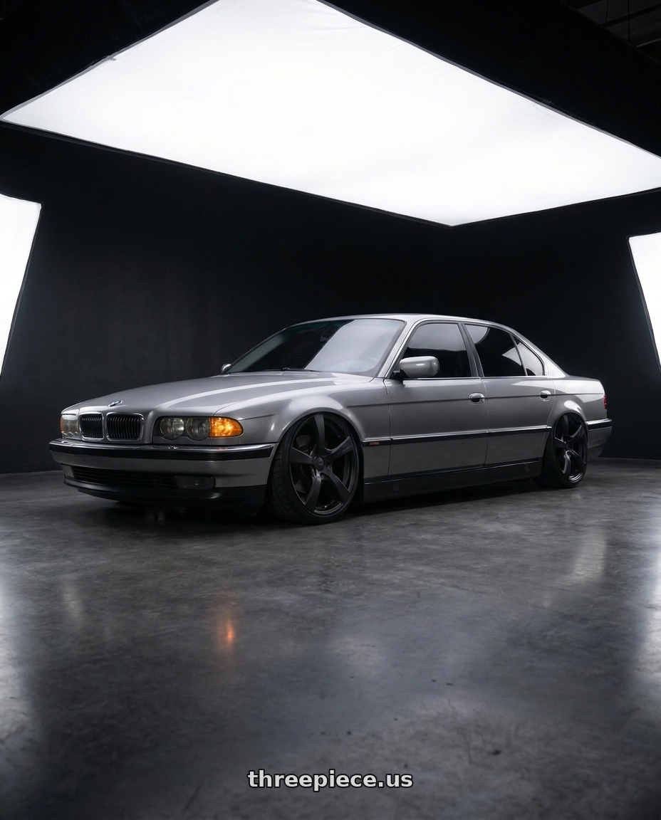 1997 BMW 740il with TOUREN TR9 3190 5x114.3/5x120 18x8 +20 MATTE BLACK wheels