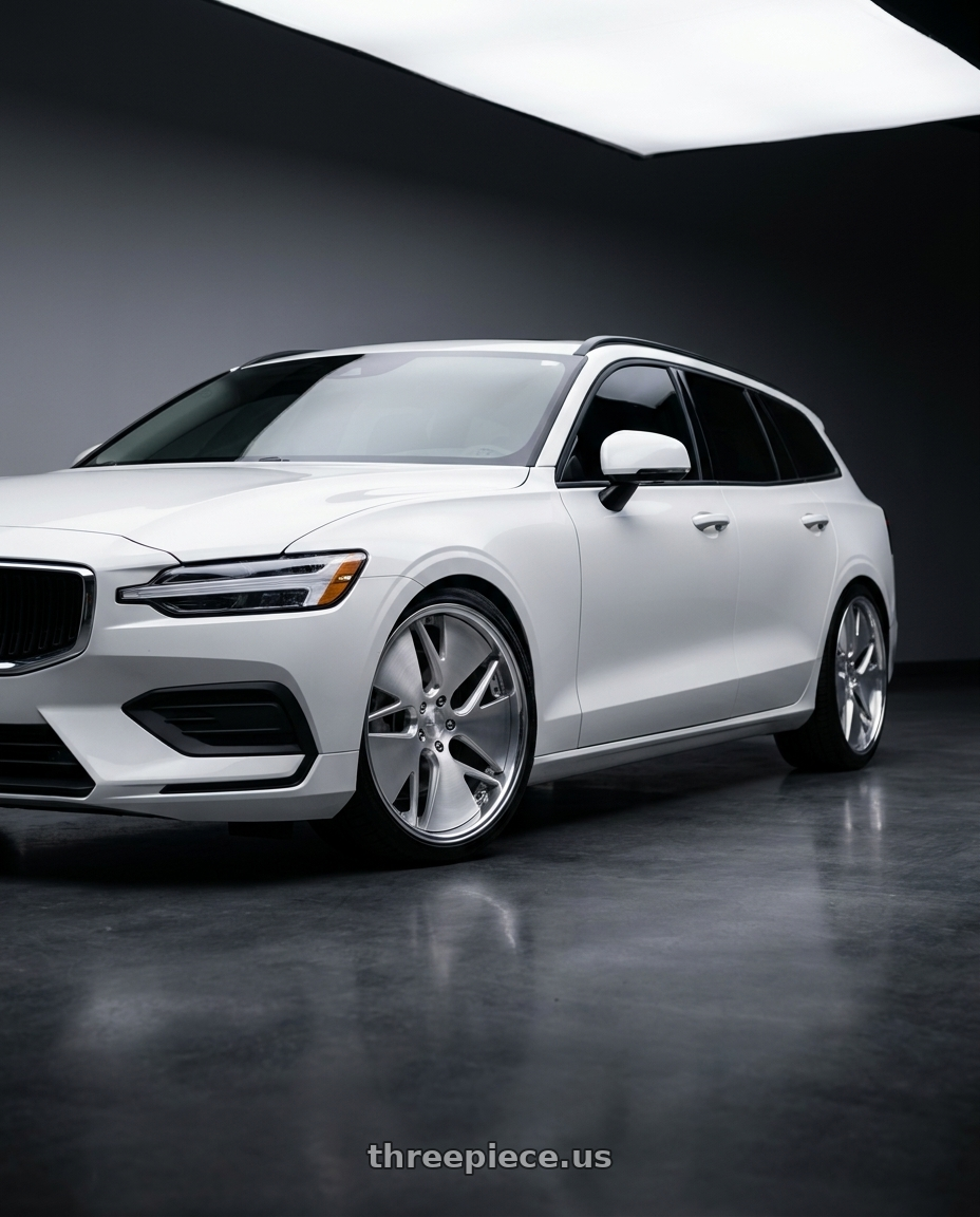 2020 Volvo V60 Momentum  with Work Gnosis Cvd 5x108 20x8+38 O Disk Brush Silver Clear wheels