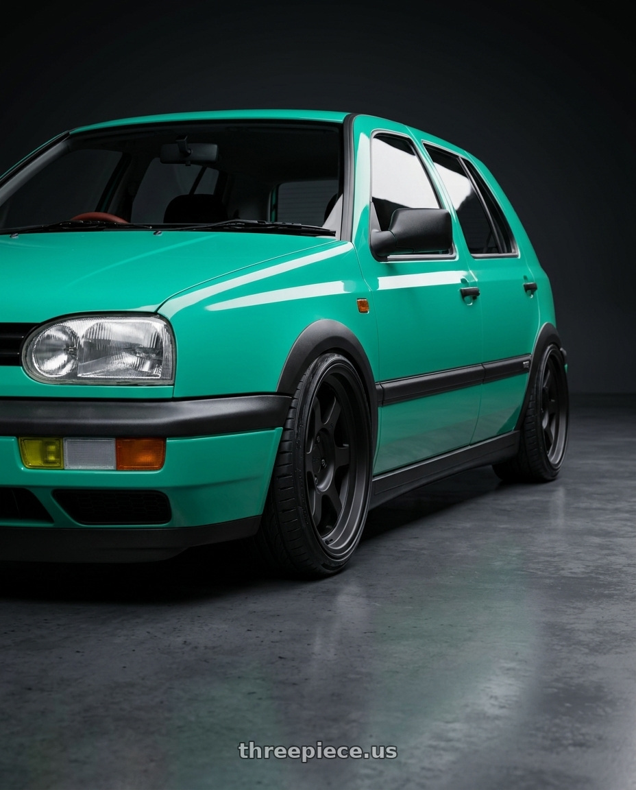 vw golf 1993 with 9six9 SIX-1 Deep 5x127 17X8.5 -10 Matte Black wheels