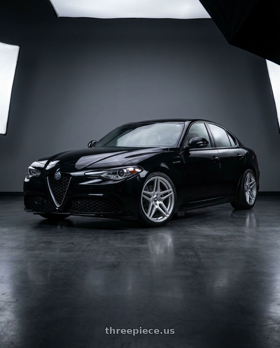 2023 Alfa Romeo Guilia with ESR Wheels RF15 5x110 19x8.5 +30 Brushed Hyper Silver wheels